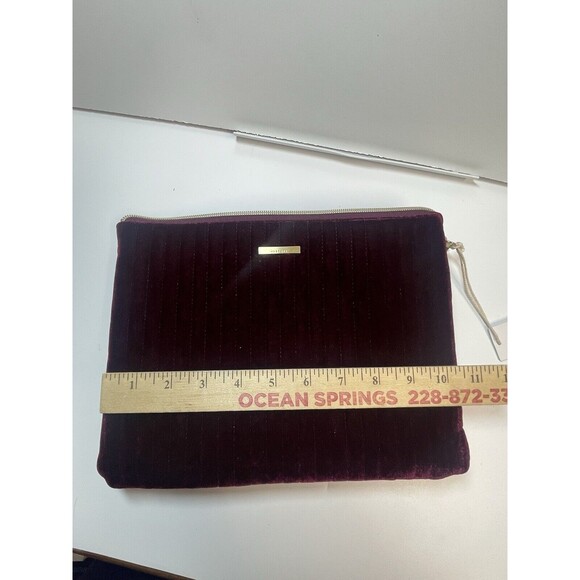 KESTREL Burgundy Velvet Large Purse Kit Pouch Organizer Bag New - Picture 7 of 11